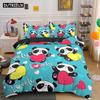Lovely Cartoon Panda Bedding Sets 3D Printed Duvet Cover Set For Kids Girls 135x200 Bed Linen King Single Double Size Room Decor