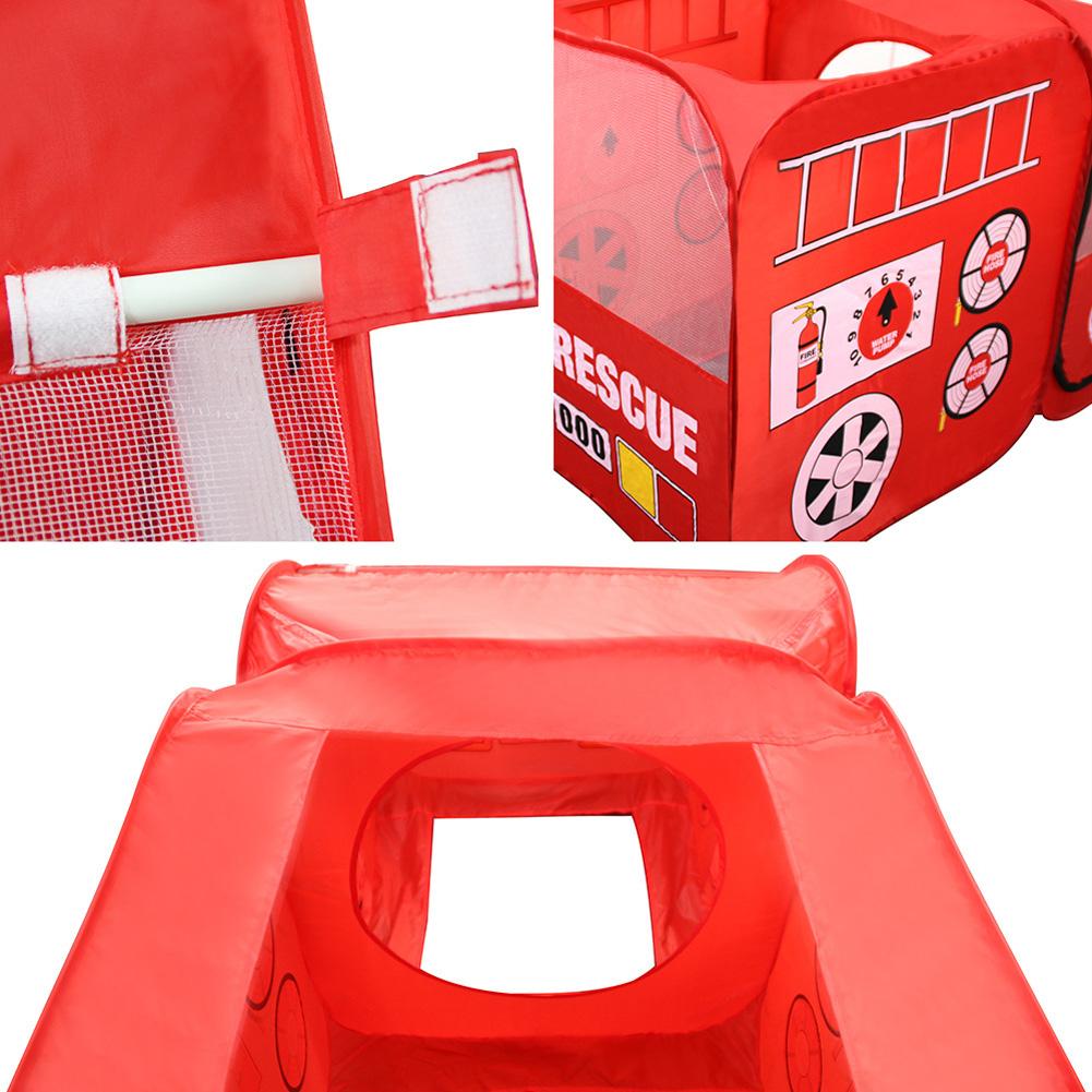Fire Truck Play Tent For Kids Foldable Pop Up Play Tent With Siren Button Birthday Christmas Gifts For Boys Girls
