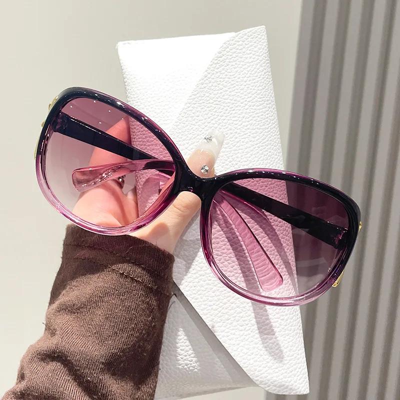 New Women's Brand Oval Shape Sunglasses Women Designer Sun Glasses Fashion Classic Big Frame Glass Shades UV400