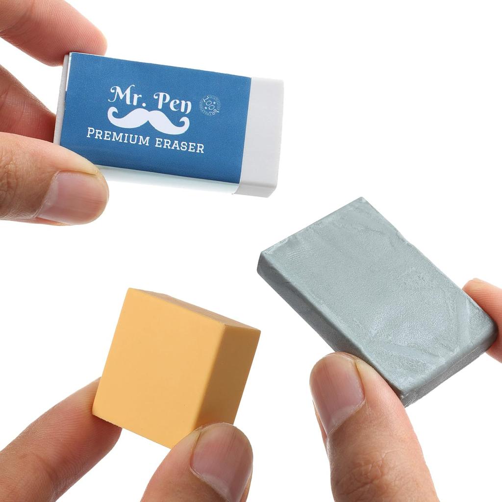 Mr. Pen Eraser Set with Kneaded Erasers, Gum Erasers and Pencil Erasers, Pack of 9