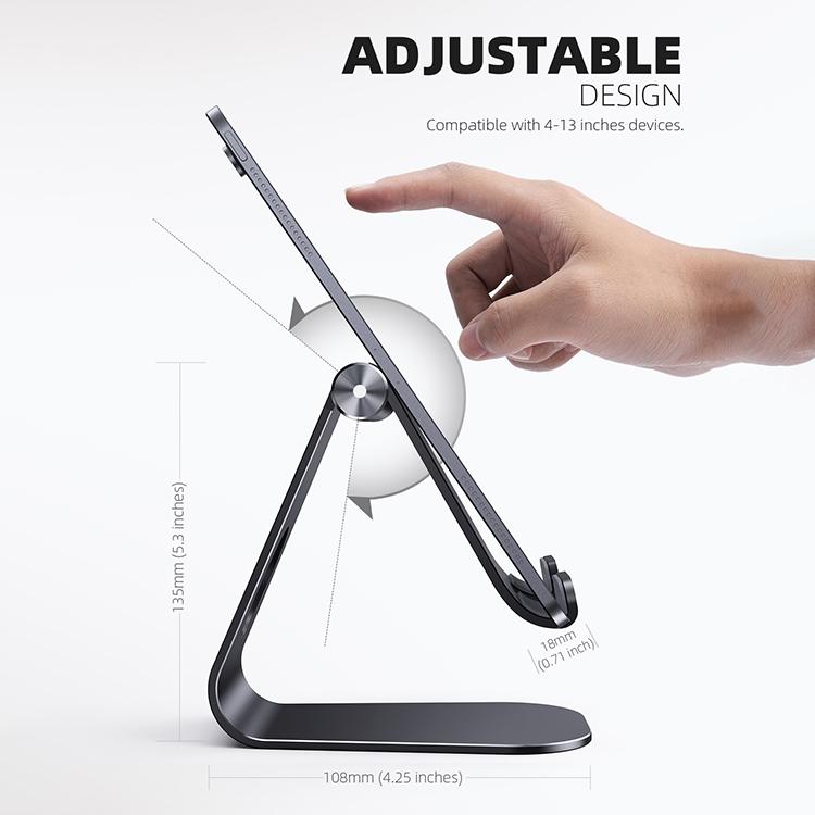 Lamicall S1X Universelle Tablet-Halterung Schreibtisch Verstellbar Mehrwinkel Handy-Ständer Stabile Aluminiumlegierung Pad-Halterung 4,7-13 Zoll