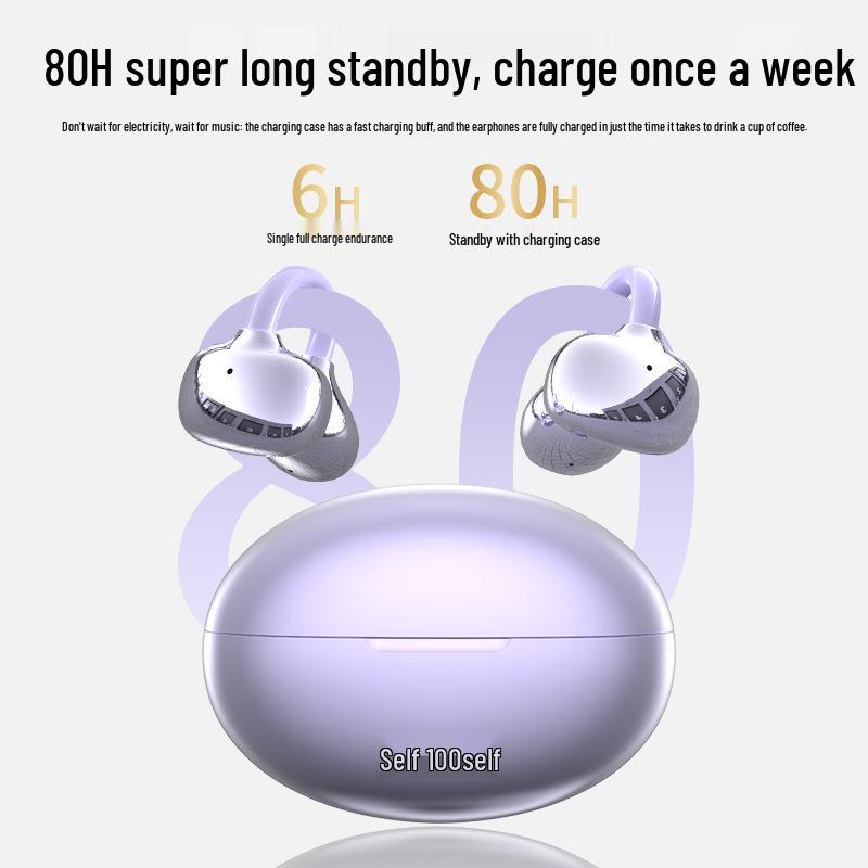 Q108 True Wireless Clip-On Bluetooth Headphones: Comfortable, Long Battery Life, Ideal for Sports