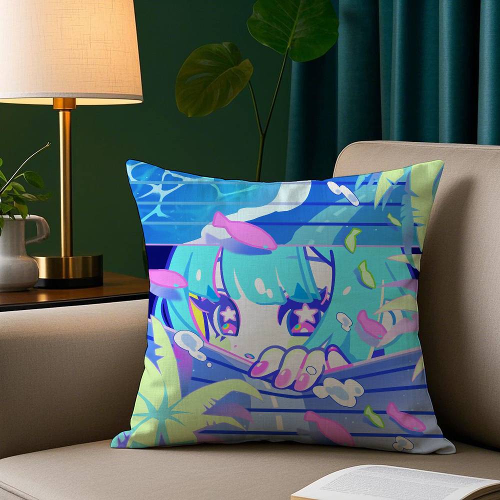 Anime Cute Girl M-Muse Dash Pillow Case Plush Fabric Soft Pillowcase Double Sided Print Sofa Cushion Cover Throw