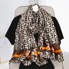 Autumn Imitation Silk Long Silk Scarf for Women New Fashion Versatile Shawl Letters Lijinzhun High-end Scarf