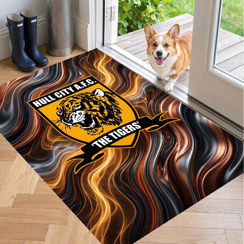 Soft Floor Carpet Hull City Football Pattern Area Rug Decorative Mat For Home Room Decoration