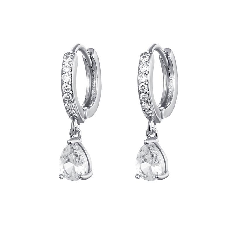 CRMYA Vintage Piercing Ear CZ Zircon Cross Earring Gold Silver Filled Drop Earrings For Women Hoop Earings Jewelry Wholesale