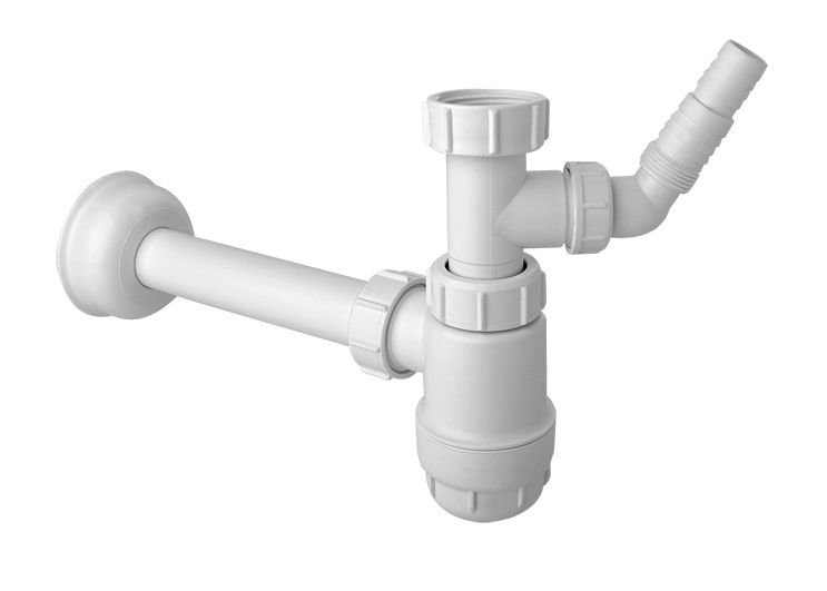 Mcalpine HC1L Bottle Sink Siphon, Low White