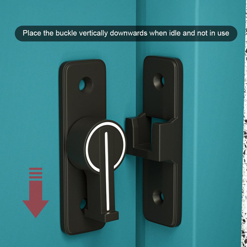 Leuchtender Klapptürriegel, robuster Schiebetürriegel für Scheunentüren, 90-Grad-Sicherheitstürriegel, Schloss aus Zinklegierung, Badezimmertürschloss