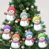 7PCS 2D Flat Snowman Pendant Acrylic Car Rearview Mirror Pendant  Navidad Decor