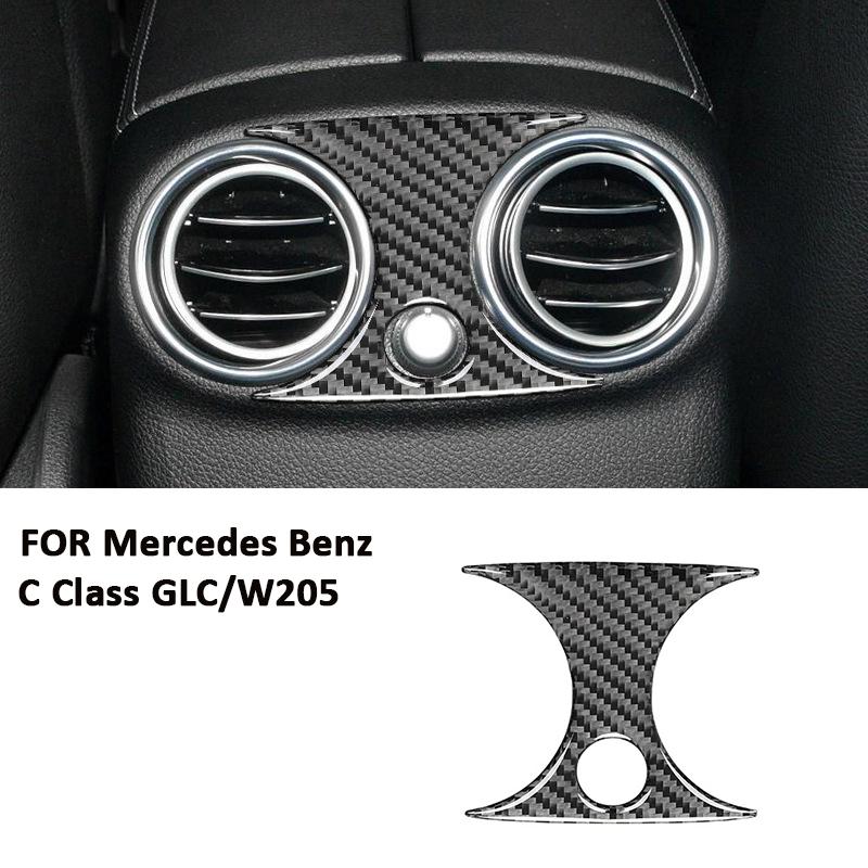 

Carbon Fiber Car Rear Air Outlet Vent Panel Trim Frame Decoration Sticker For Mercedes Benz 2016- C Class GLC W205 чорний