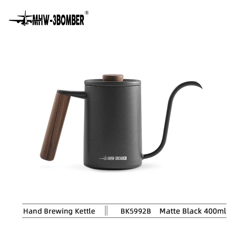 MHW-3BOMBER Pour Over Coffee Kettle 400ml/600ml Stainless Steel Gooseneck Tea Water Pot Chic Cafe Barista Kitchen