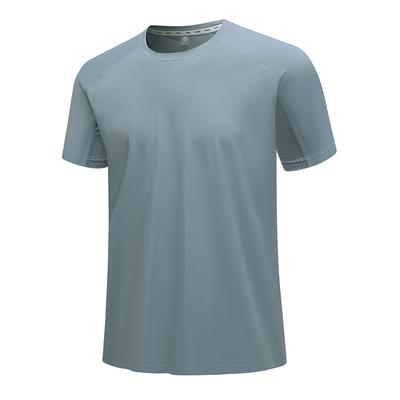 Ice Silk T-shirt Quick-drying Clothing For Men Outdoor Sports And Fitness Short-sleeved Round Neck Cool T-shirt Ice Silk Top