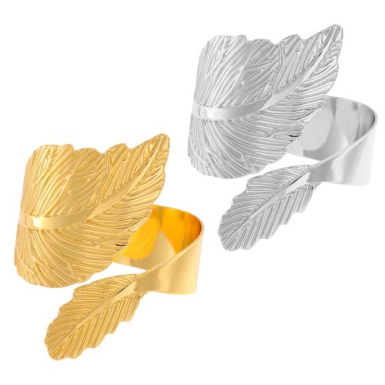Maple Leaf Gold Napkin Rings Silver Alloy Open Napkin Holders Smooth Burr-Free Napkin