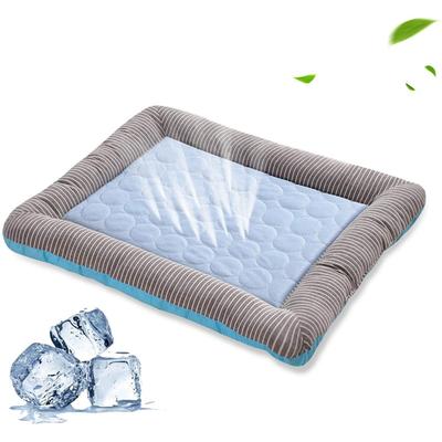 Kühlunterlage, Bett für Hunde, Katzen, Welpen, Kätzchen, Kühlmatte, Haustierdecke, Eisseidenmaterial, weich, zum Schlafen im Sommer, Rosa, Blau, atmungsaktiv