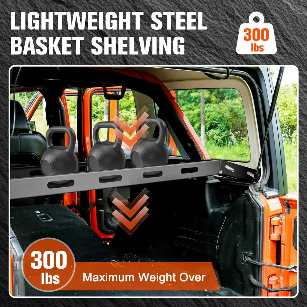 Rear Trunk Cargo Rack 101x55cm Trunk Space Expansion Shelf Interior Storage Luggage Carrier Fit for Jeep Wrangler JL Accessories