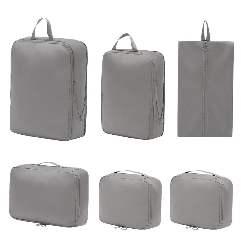 Set of 6 Compression Fabric Luggage Organizers for Efficient Storage and Organization While Traveling