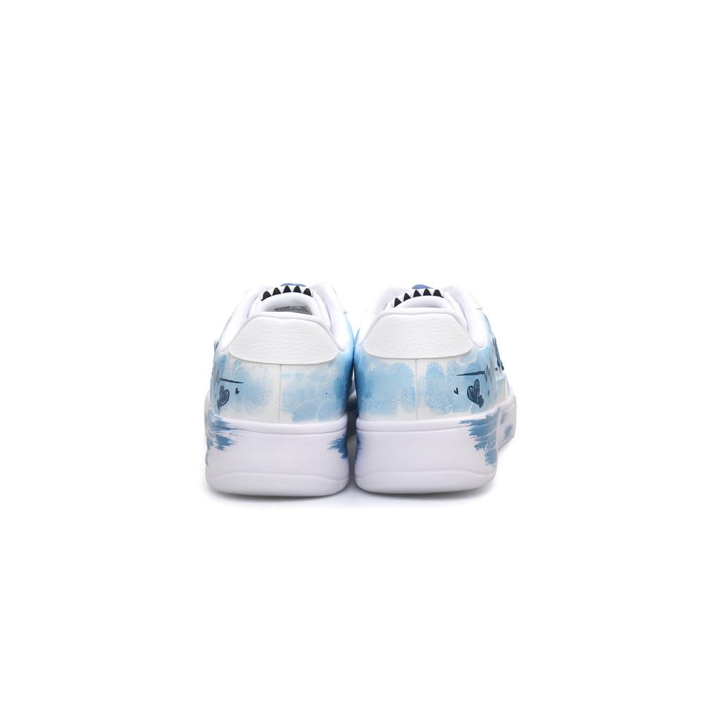 Li Ning Slip Resistant Cushioning Abrasion Resistant Low top Skateboard Shoes Unisex White Blue AGCS419-1(Team303-)