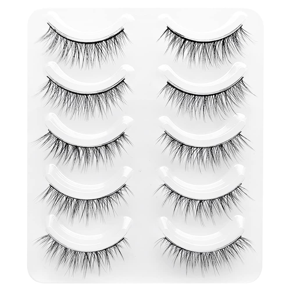 3D false eyelashes popular black natural axis soft core high-quality fibers handmade fluffy long reusable 5 pairs elongated tail H45C
