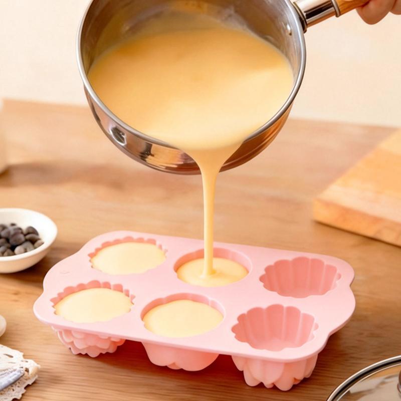 6 Holes Rose Flower Handmade Soap Candle Silicone Mold Heart Shape DIY Cake Chocolate Baking Tools Ice Cube Making Mould