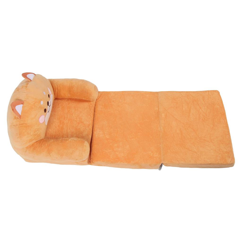 Kids Chair Couch Cartoon Folding Cute Couch Portable Sofa Chair for Home Schools Brown Puppy