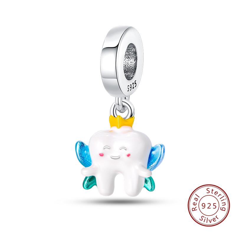 Silve Charms Beads Doctor'S Teeth Dentist Charms First Aid Kit Dangle For Bracelet Occupation Jewelry Gift