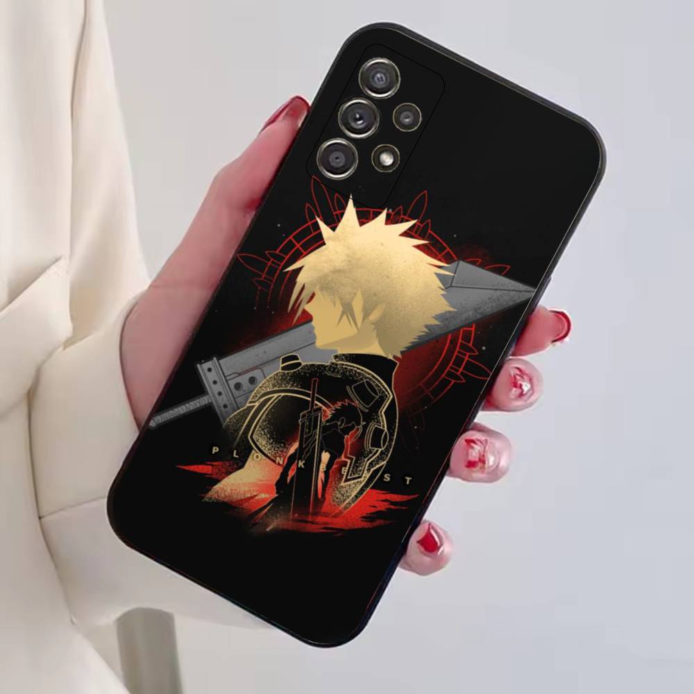 F-FINAL F-FANTASY Cloud Strife Phone Case For Samsung S25,S24,S21,S22,S23,S30,Ultra,S20,Plus,Fe,Lite,Note,10,Black Cover