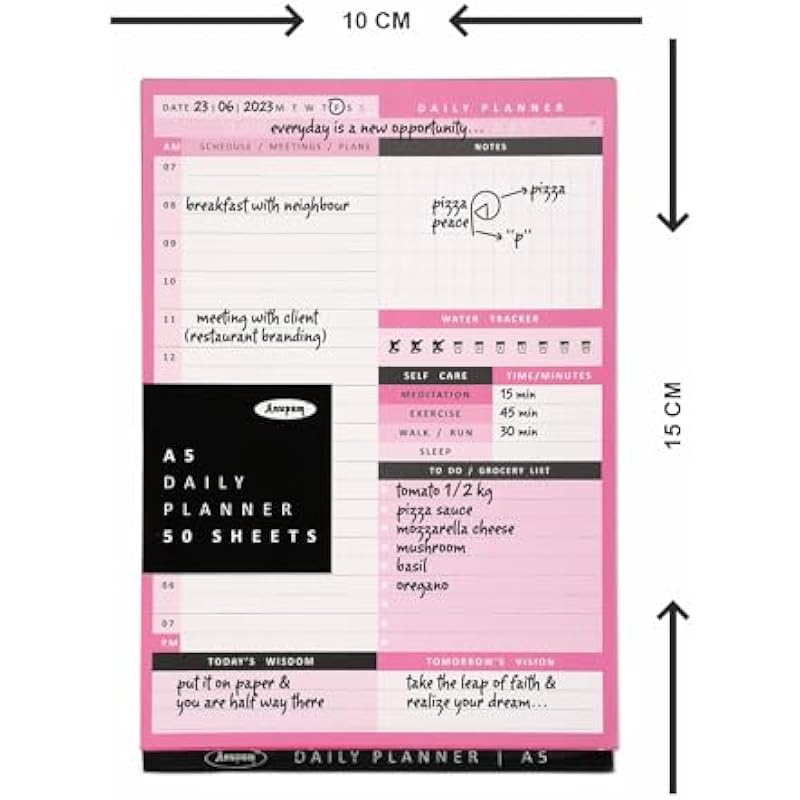 

Anupam Daily Planner Pad, Soft Back Desk Planner Notepad, Tear-Off Organiser Notepad, To-Do List Notebook, Productivity 5 белый