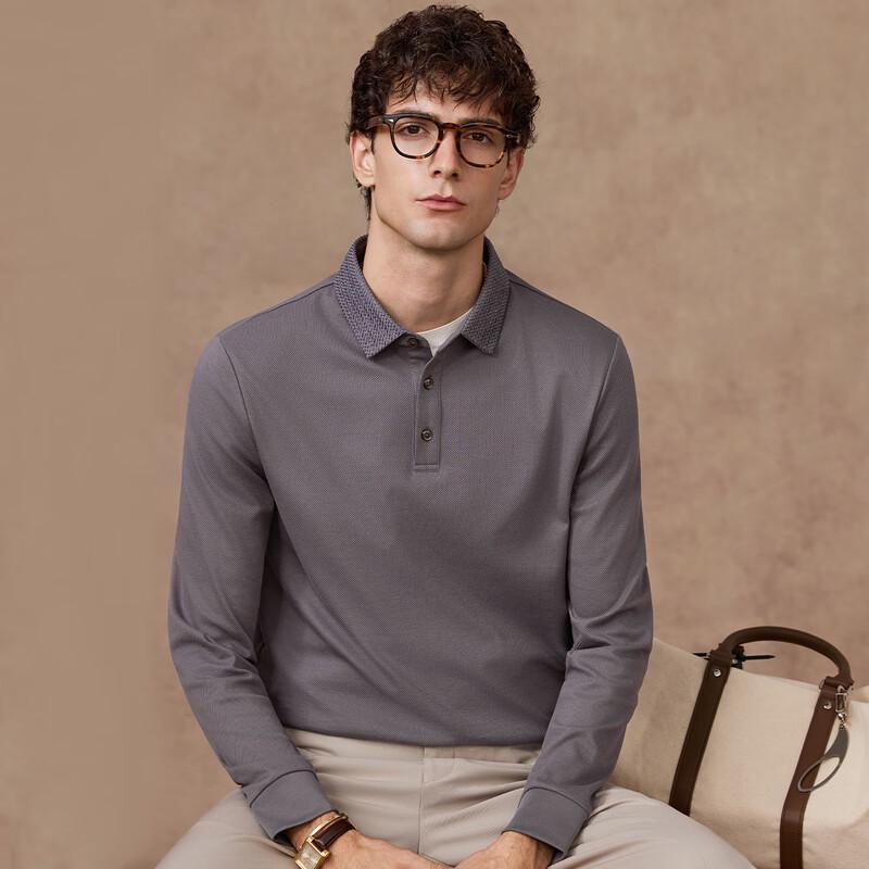 Judger Men's 250g Heavyweight Cotton-Feel Long-Sleeve Polo Shirt