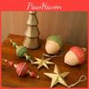 Wooden Traditional Christmas Acorn Pentagram Pendant Tree And Decoration Window