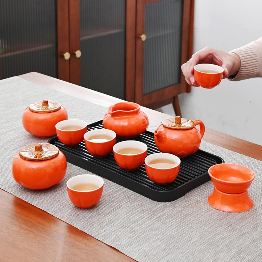 Creative Things Persimmon Ruyi Kung Fu Tea Set Gift Box Teapot Tea Can Company Business Wedding Gift