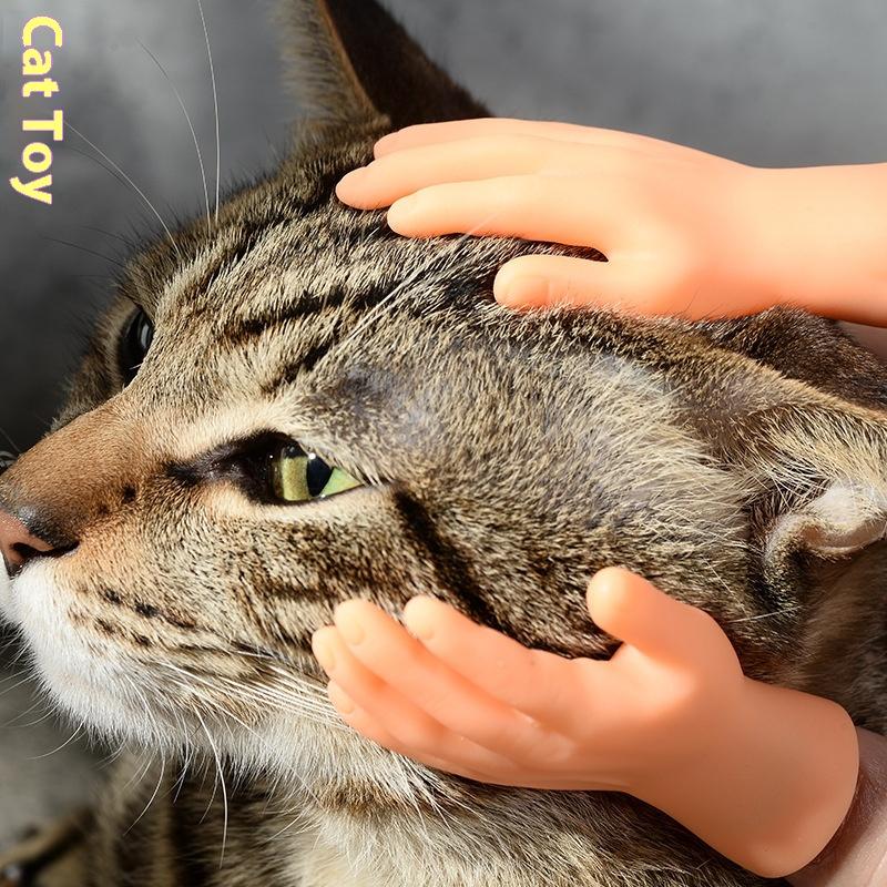 Douyin gleiche Haustier streicheln Katzen Fingerüberzug, Katzenhandschuhe, Katzenspielzeug, Massage und beruhigende Katzenhandschuhe