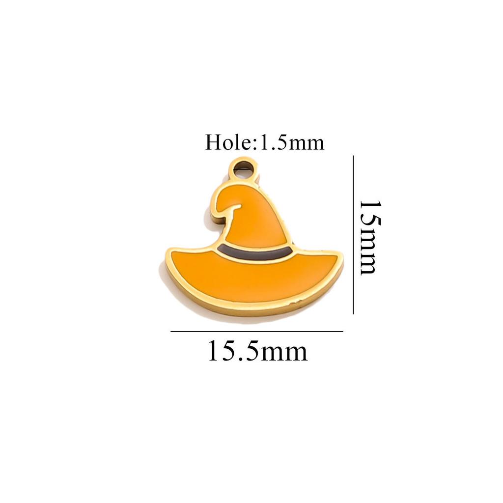 Yori 5Pcs Halloween Pumpkin Lantern Little Ghost Funny Cartoon Cute Pendant DIY Stainless Steel Accessories Jewelry Pendant