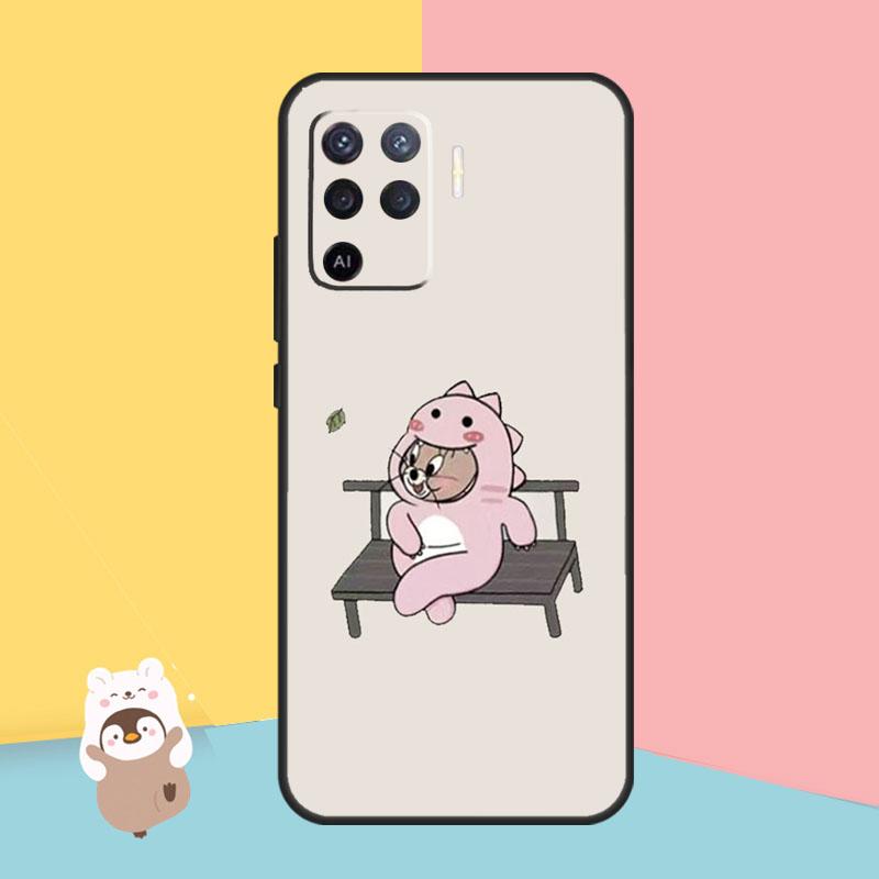 Cute Cartoon Animal Dinosaur Couple Case For OPPO Find X5 X3 Lite Pro A15 A16 A52 A72 A5 A9 A31 A53 A83 A93 A54 A74 A94 Cover