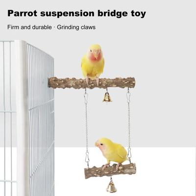 Vogelsitzstange aus Naturholz, Vogelständer, Ast, Papagei, Kletterspielzeug, Pfotenschleif-Kaustab, Käfigzubehör für Unzertrennliche, Nymphensittiche, Wellensittiche