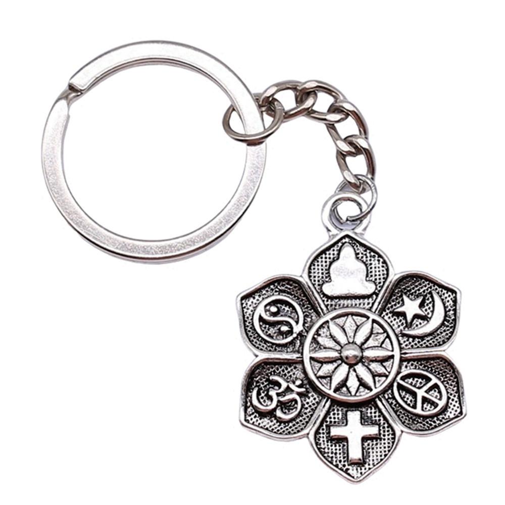 Metal Fittings Yoga Keychain Sport Theme Key Ring Souvenir 28mm