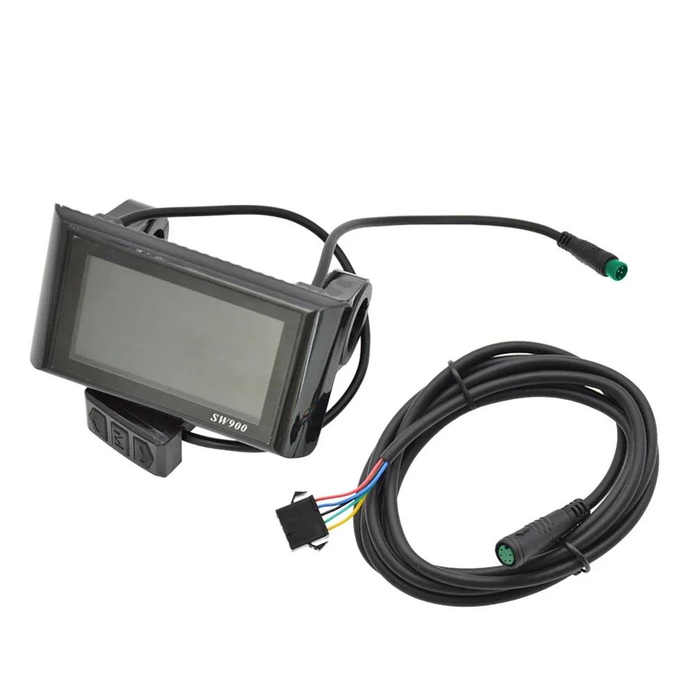 E-Bike SW900 LCD Colorful Display Control Panel 24-60V Electric Bicycle Scooter  Riding Speed Time Power Charge Bike Display 5pin