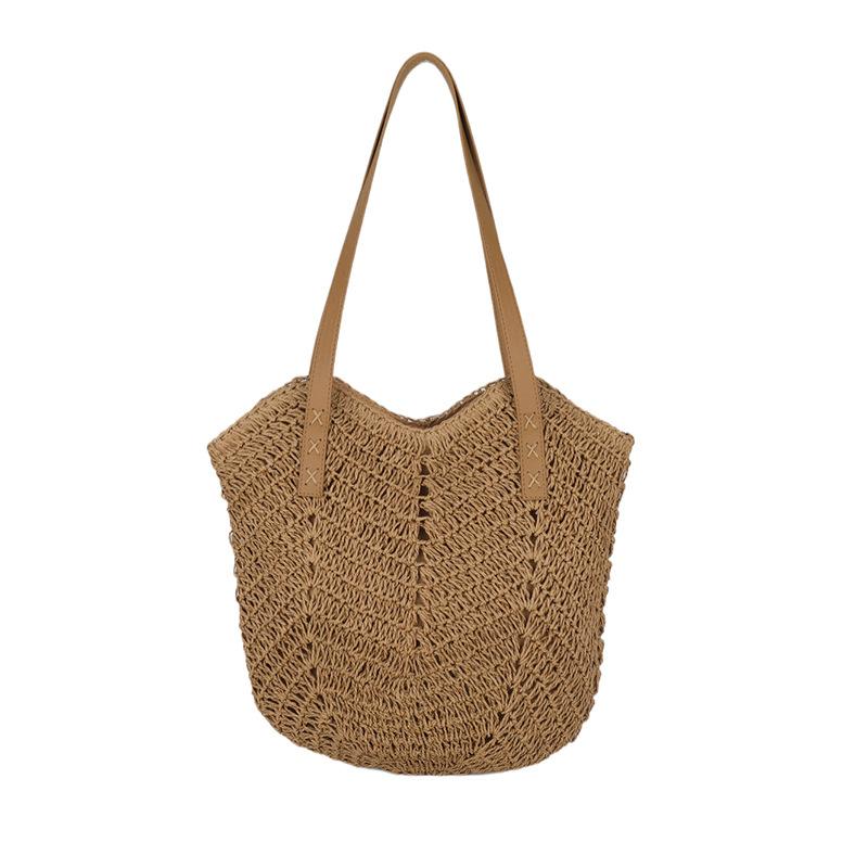 

Летняя соломенная сумка 2025 новая пляжная плетеная сумка большой вместимости для отпуска на море