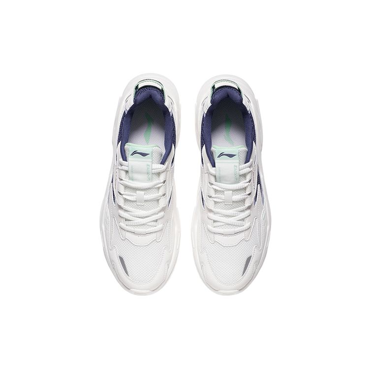 Li Ning Jing Ying Non-Slip Wear-Resistant Low-Top Sports Casual Shoes Men Sneakers White Blue AGLS053-3