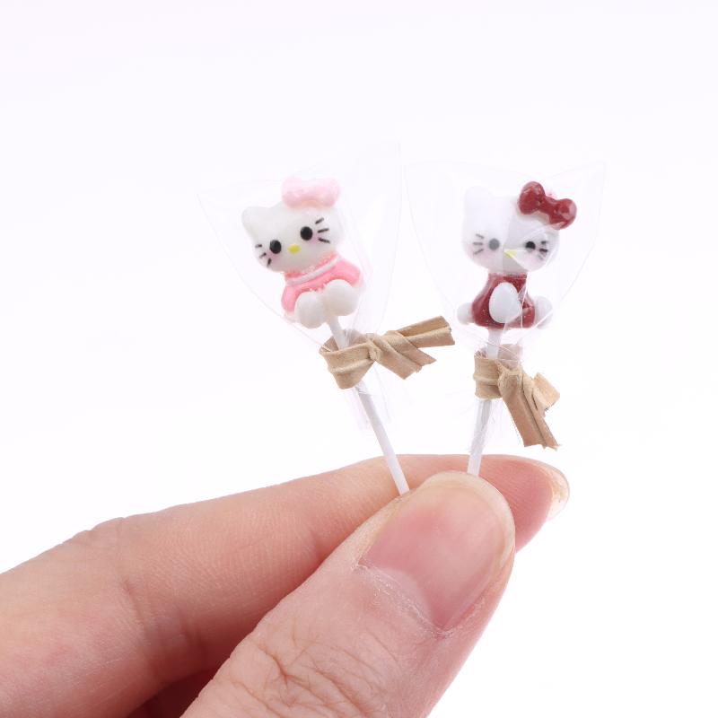 1/12 Dollhouse Simulation Mini Kt Cat Lollipop Set Model Dollhouse Micro Supermarket Scene Decoration Kid Pretend Play Toys