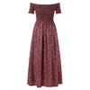 Summer Dress Plus Size Casual Bohemian Printed Strapless One Neck Split Dress Long Floral Dress