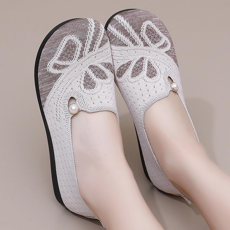 Chaussures pour femmes Chaussures de maman Chaussures en tissu Chaussures plates Chaussures simples à semelle souple Chaussures décontractées