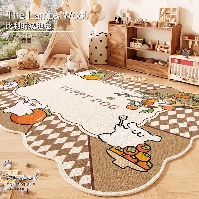 

Ковер для гостиной коричневой формы в стиле Демерара, с мультяшным щенком, коврик для спальни большой площади, модный домашний декор, коврики для журнального столика 50x80cm (19x31inch)