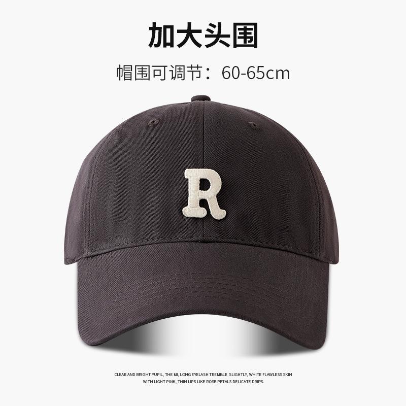 R Standard Big Head Circumference Baseball Cap, Children's Season Simple Style Versatile, Enlarged and Deepened Men's Cap