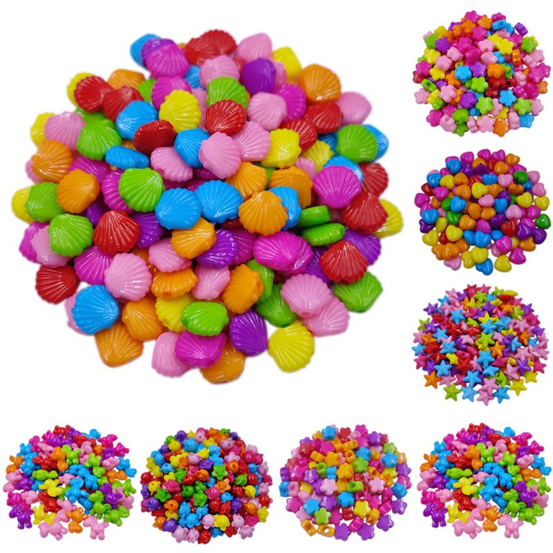 For Jewelry Making Necklace Bracelet Candy color Star Shell Flower Wholesale Loose Beads 20/40Pcs Pendant DIY Craft
