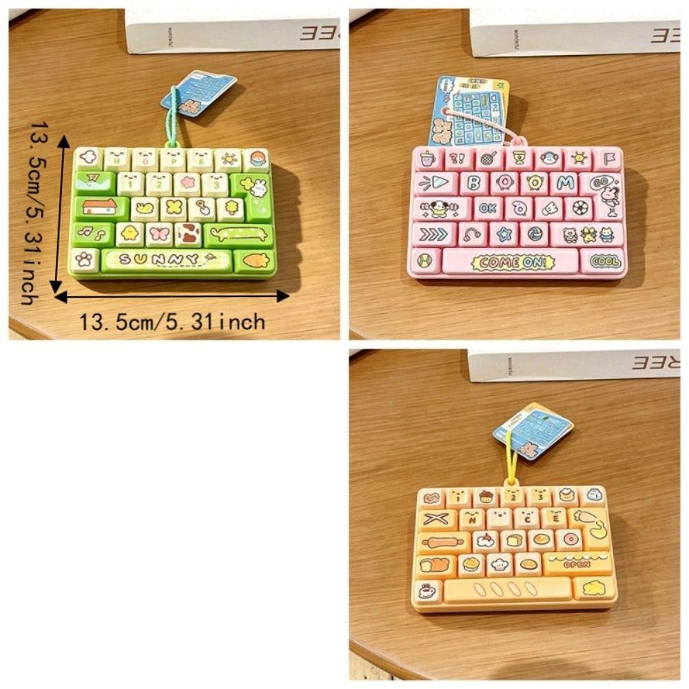 Cartoon Keycap Clicker 26-Key Mini Keyboard Pendant Novelty Fidget Keychain Small Gift