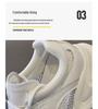 Women's 2024 Summer White Mesh & Leather Height-Enhancing Casual Shoes with Thick Sole.