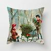 Christmas Angel Santa Claus Pillow Cover Holiday Home Decor Sofa Cushion Cushion Cover