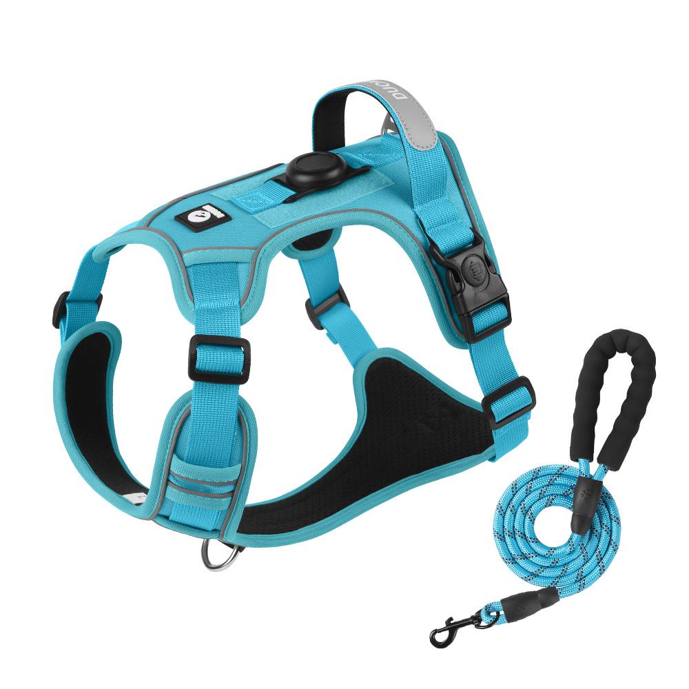 Large Dog Vest-Style Harness with Velcro & Shock-Resistant Leash
