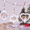 Christmas Decorations, Christmas, Wooden Pendants, Laser Hollow Out, Double-layer, White Hanging Decorations, Christmas Tree Snowflake Pendants