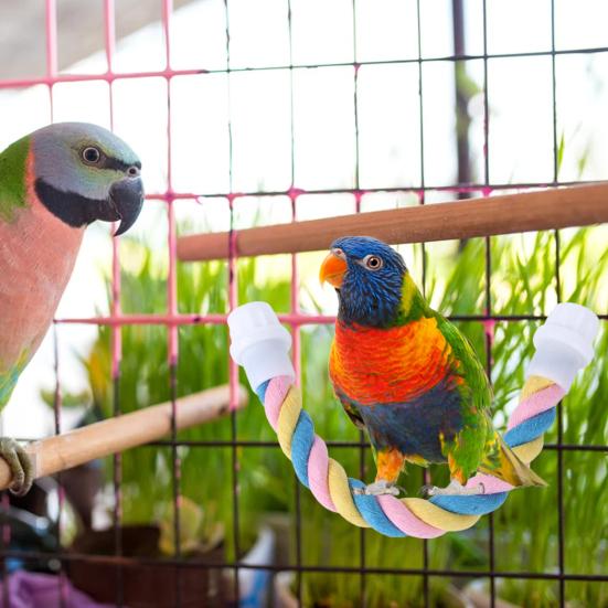 Parrot Swing Toy Multi-color Climbing Toys U-shaped Cotton Rope Bird Training Stand